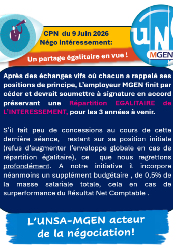CPN 9 juin 2026 -Point négo intéressement