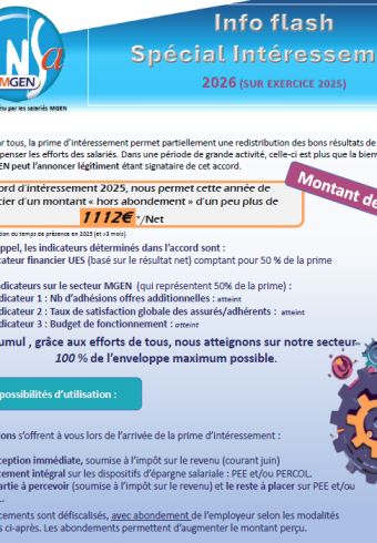 MGEN 52 – info flash 1er Avril 2026 – Intéressement